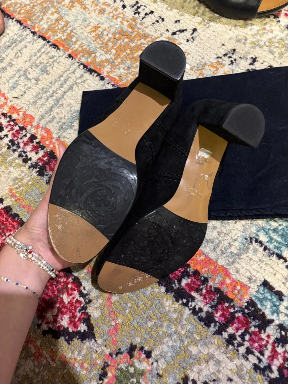 Taryn Rose Black Suede Slip-On Heels